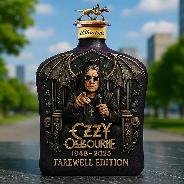 Bouteille de Whisky Édition Limitée en Verre Embossé Ozzy Osbourne-5