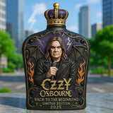 Bouteille de Whisky Édition Limitée en Verre Embossé Ozzy Osbourne-5