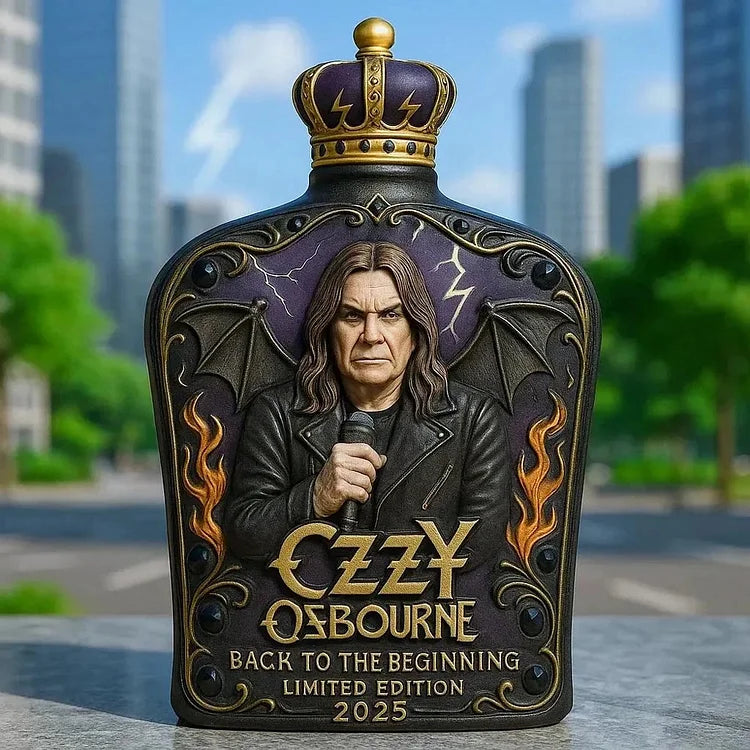 Bouteille de Whisky Édition Limitée en Verre Embossé Ozzy Osbourne-5
