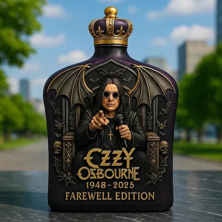 Bouteille de Whisky Édition Limitée en Verre Embossé Ozzy Osbourne-5
