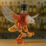 Bouteille en verre à whisky en forme d'aigle à tête blanche