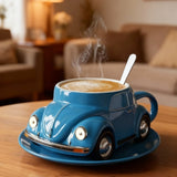 BLUEMUG | Tasse bleue avec motif de voiture