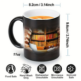 Évasion vers la bibliothèque douillette - Tasse en céramique à détection thermique - Tasse à café enchantée