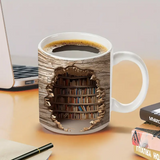 Magical Mug with Changing Design - Coffee Cup Featuring a Vanishing Library