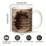 Magical Mug with Changing Design - Coffee Cup Featuring a Vanishing Library
