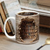 Magical Mug with Changing Design - Coffee Cup Featuring a Vanishing Library