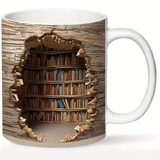 Magical Mug with Changing Design - Coffee Cup Featuring a Vanishing Library