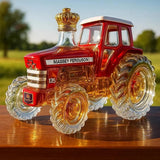 Bouteille en verre à whisky en forme de tracteur