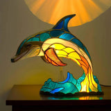 Delfínek - Lampe en vitrail