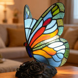 TIFFALIGHT | Lampe avec papillon en vitrail