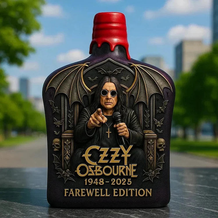 Bouteille de Whisky Édition Limitée en Verre Embossé Ozzy Osbourne-5