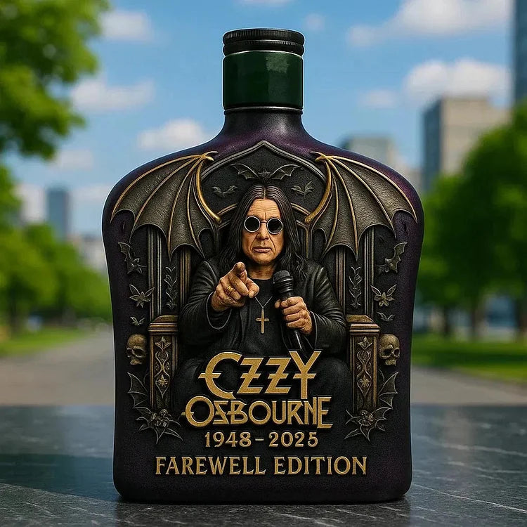 Bouteille de Whisky Édition Limitée en Verre Embossé Ozzy Osbourne-5