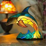 Delfínek - Lampe en vitrail