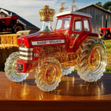 Bouteille en verre à whisky en forme de tracteur